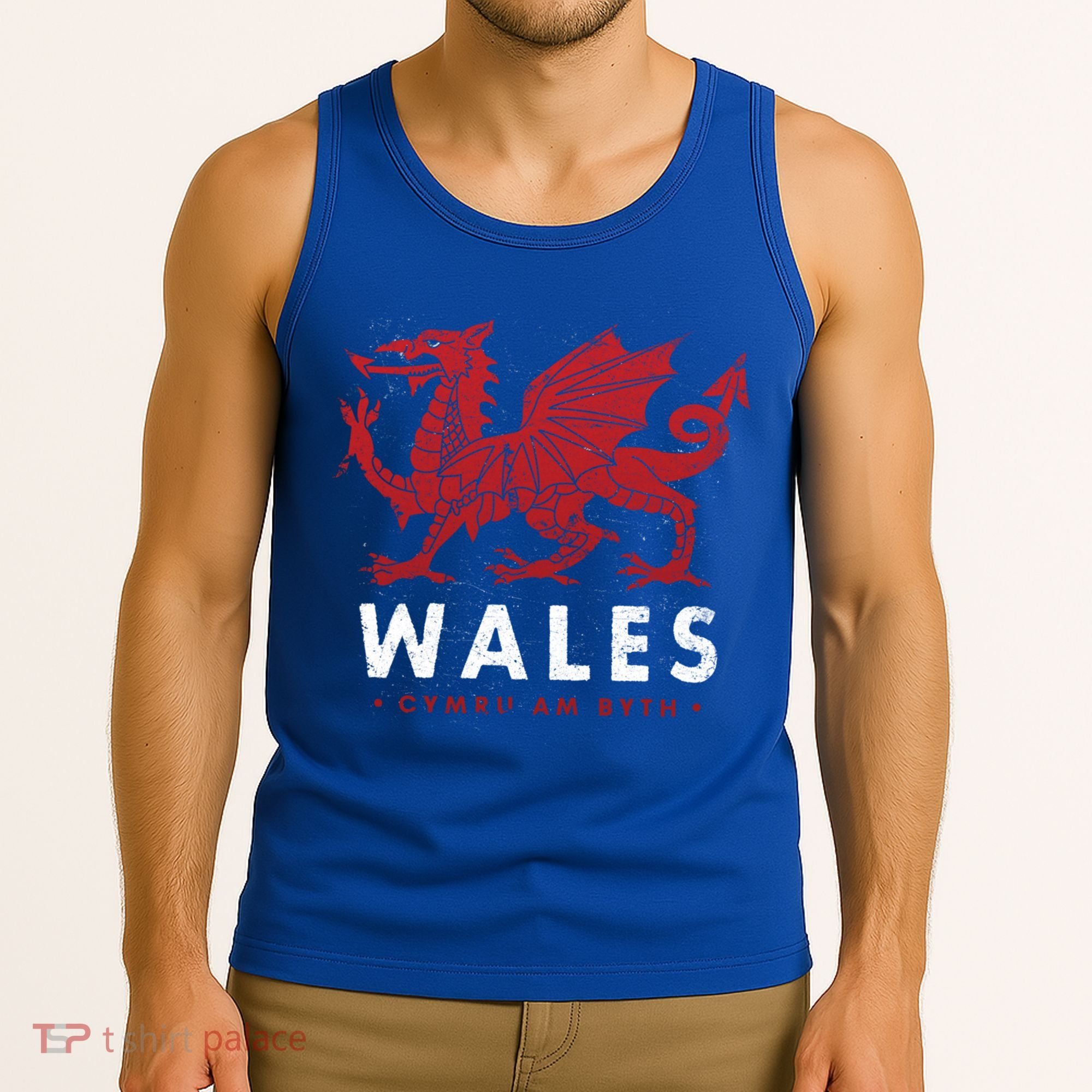 Wales Flag Welsh Dragon Baner Cymru Am Byth Welsh Gift Tank Top