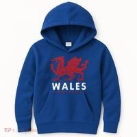 Wales Flag Welsh Dragon Baner Cymru Am Byth Welsh Gift Kids Hoodie thumb 0