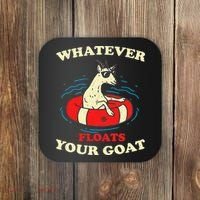 Whatever Floats Your Goat Summer Float Trip River Tubing Coaster thumb 0