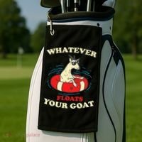 Whatever Floats Your Goat Summer Float Trip River Tubing Golf Towel thumb 2