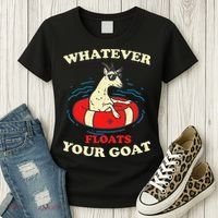 Whatever Floats Your Goat Summer Float Trip River Tubing Women's T-Shirt thumb 3