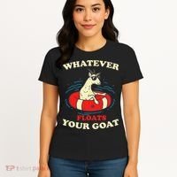 Whatever Floats Your Goat Summer Float Trip River Tubing Women's T-Shirt thumb 4