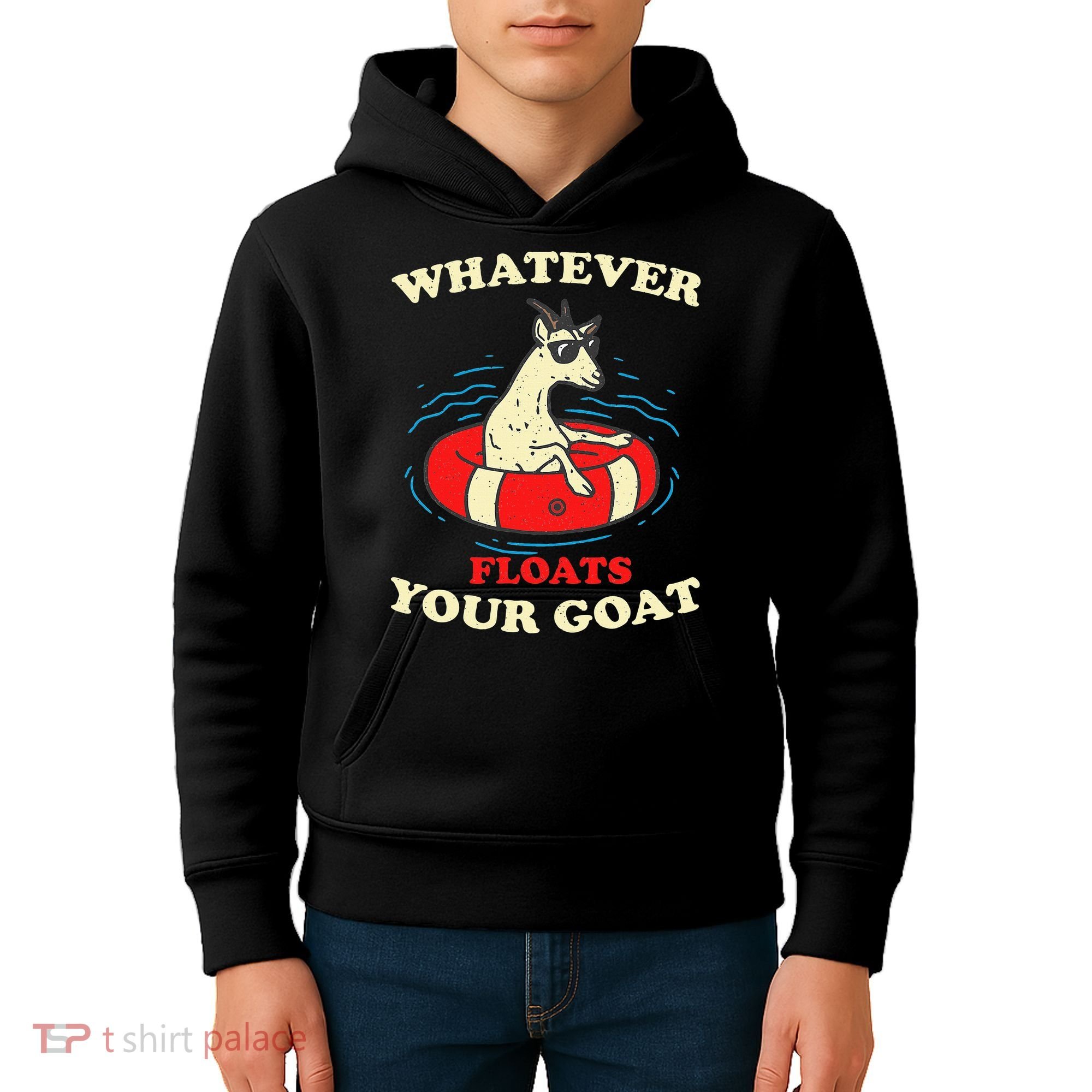 Whatever Floats Your Goat Summer Float Trip River Tubing Kids Hoodie