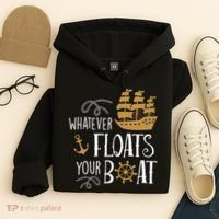 Whatever Floats Your Boat Funny Pirate Ship Hoodie thumb 4