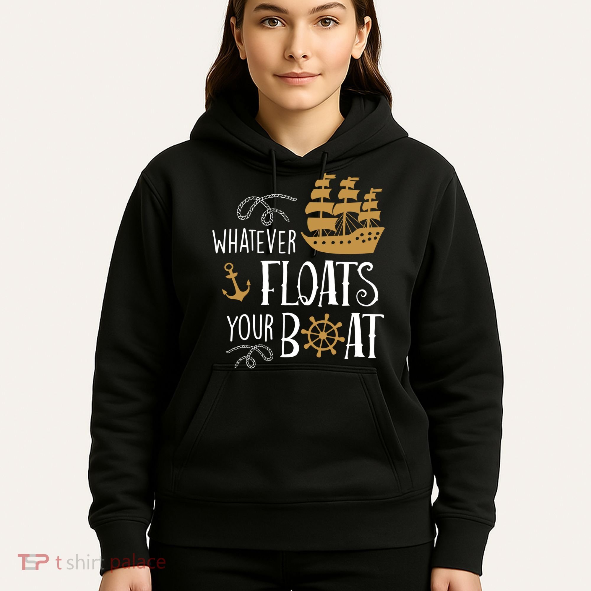 Whatever Floats Your Boat Funny Pirate Ship Hoodie