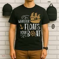 Whatever Floats Your Boat Funny Pirate Ship T-Shirt thumb 6