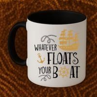 Whatever Floats Your Boat Funny Pirate Ship Coffee Mug thumb 2