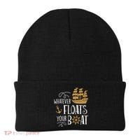 Whatever Floats Your Boat Funny Pirate Ship Beanie thumb 0
