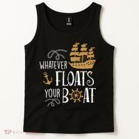 Whatever Floats Your Boat Funny Pirate Ship Tank Top thumb 2