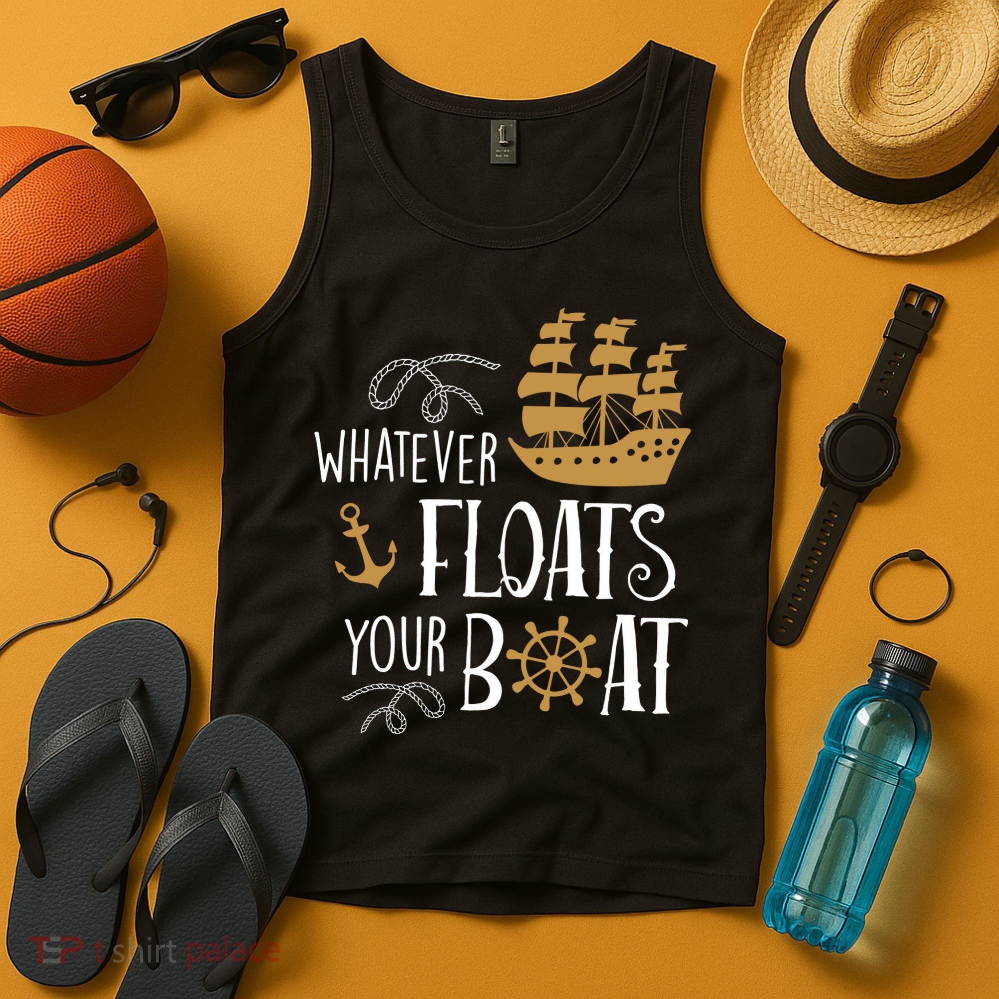 Whatever Floats Your Boat Funny Pirate Ship Tank Top