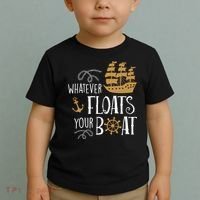 Whatever Floats Your Boat Funny Pirate Ship Toddler T-Shirt thumb 2