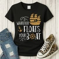 Whatever Floats Your Boat Funny Pirate Ship Women's T-Shirt thumb 3