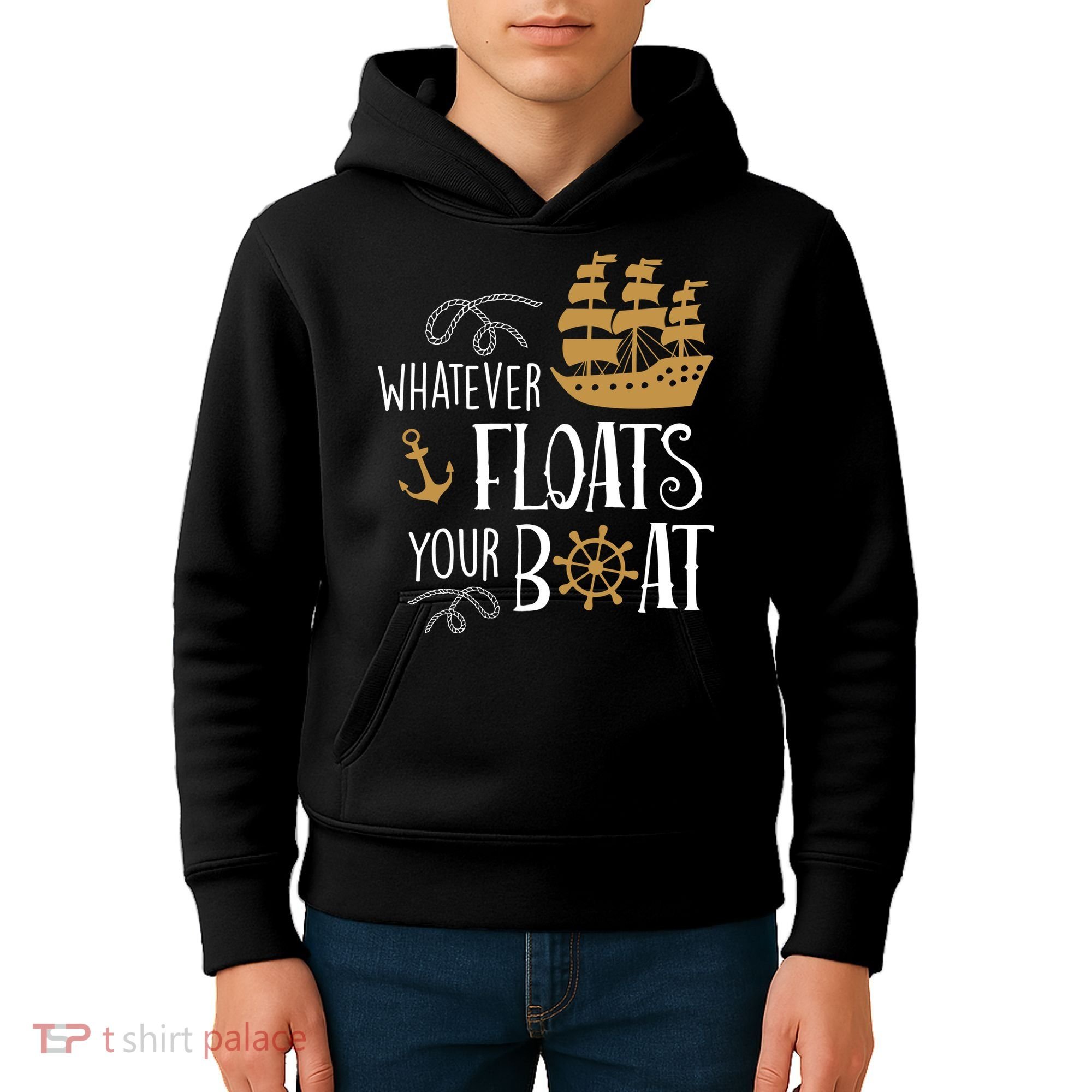 Whatever Floats Your Boat Funny Pirate Ship Kids Hoodie