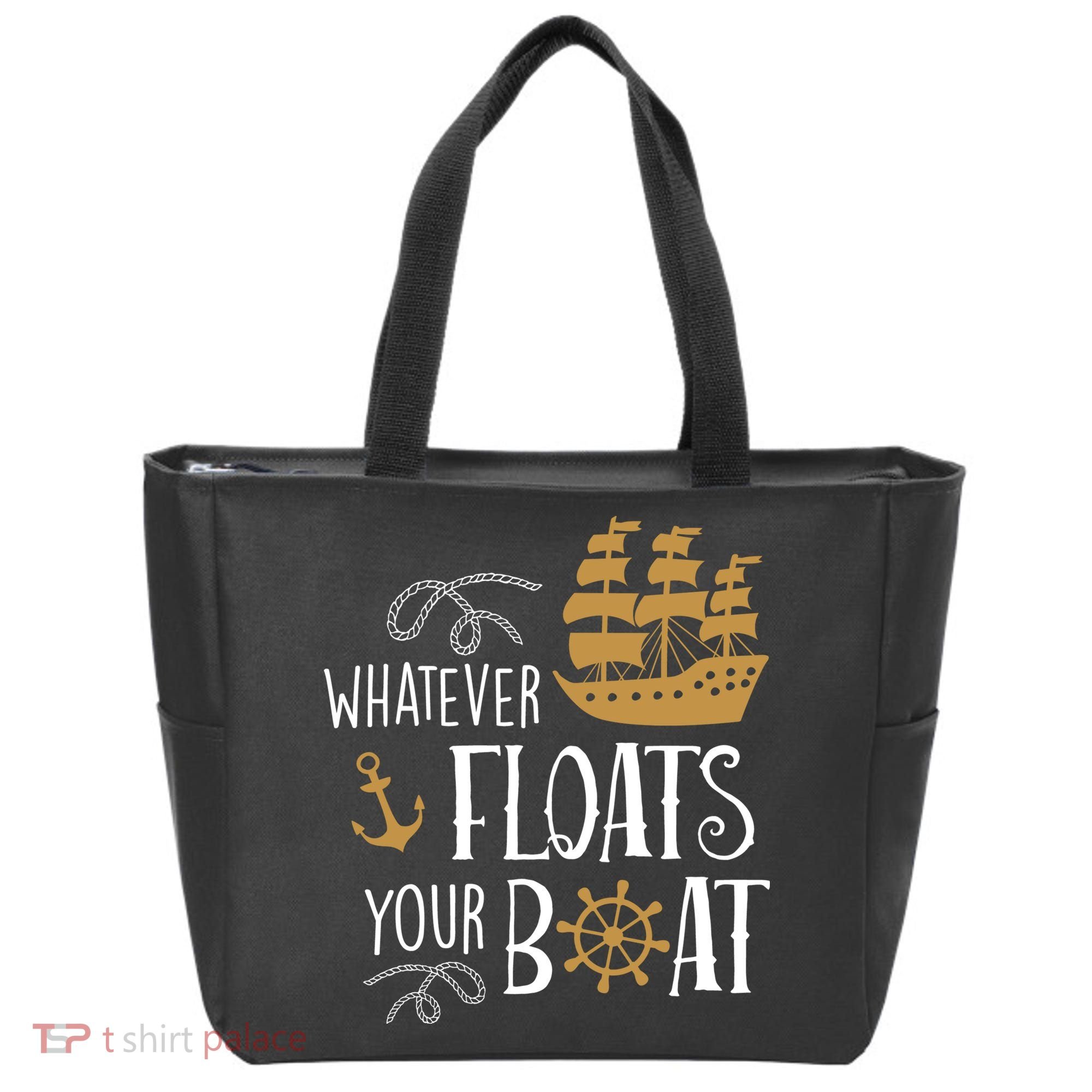 Whatever Floats Your Boat Funny Pirate Ship Tote Bag