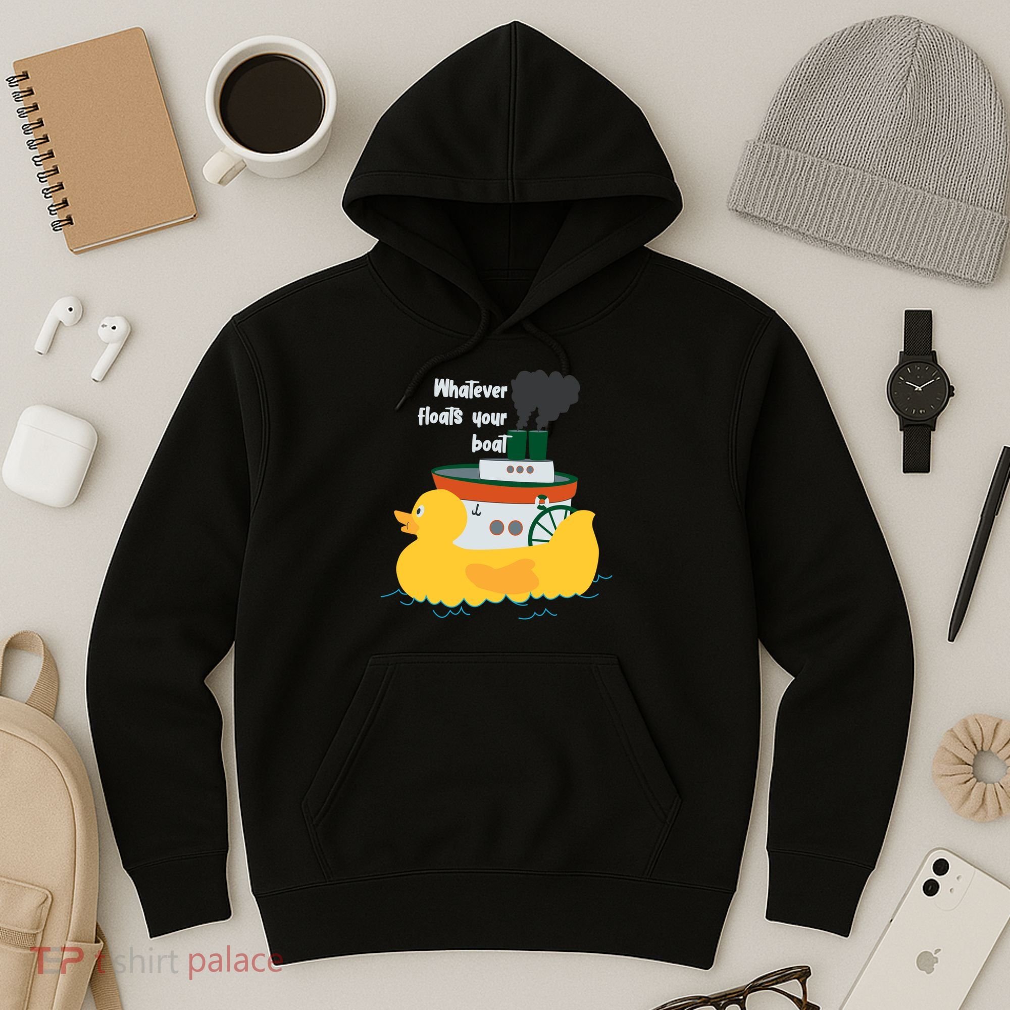 Whatever Floats Your Boat Funny Floaty Duck Hoodie