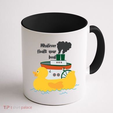 Whatever Floats Your Boat Funny Floaty Duck Coffee Mug back