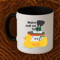 Whatever Floats Your Boat Funny Floaty Duck Coffee Mug thumb 2