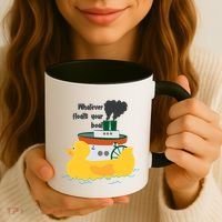 Whatever Floats Your Boat Funny Floaty Duck Coffee Mug thumb 3