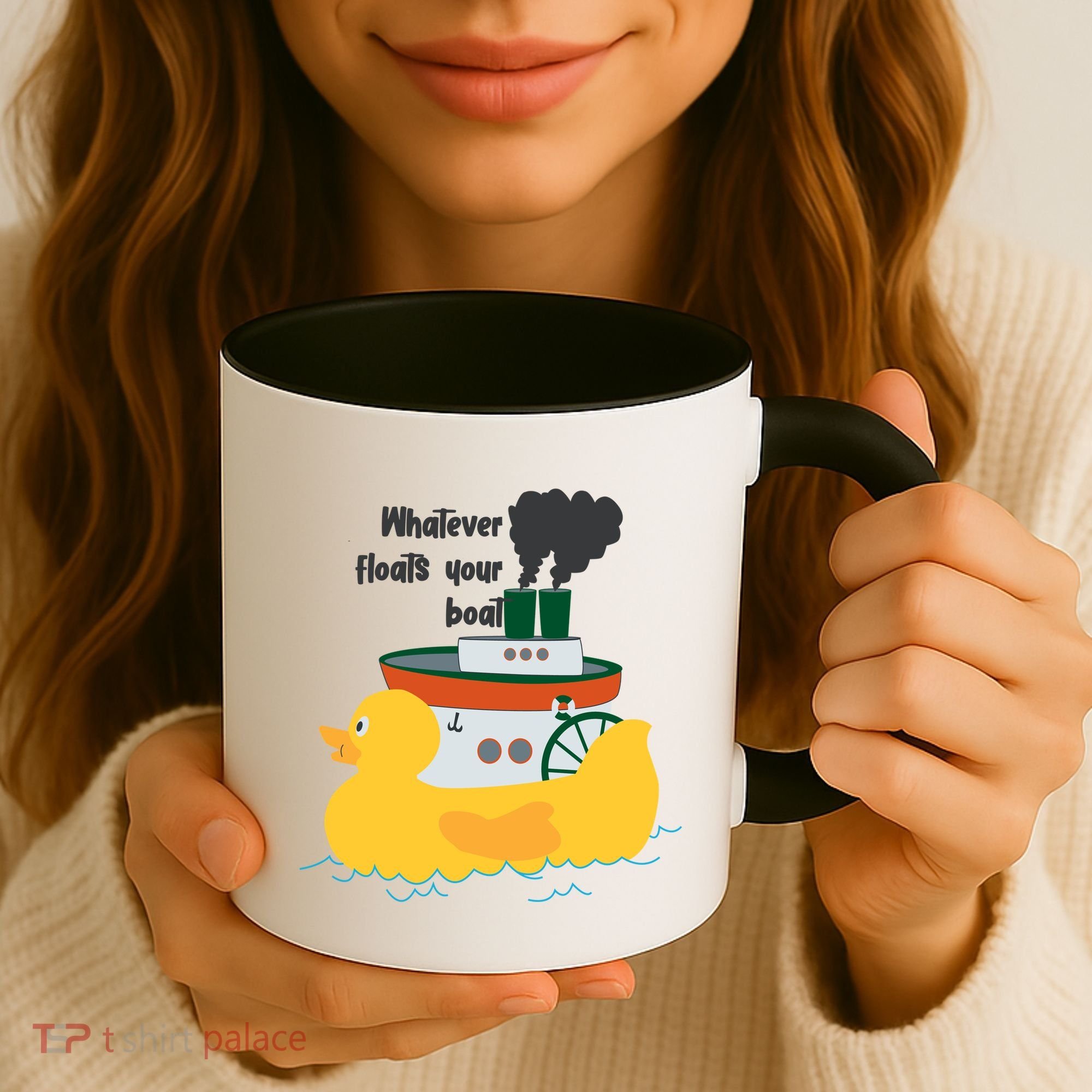 Whatever Floats Your Boat Funny Floaty Duck Coffee Mug