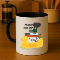 Whatever Floats Your Boat Funny Floaty Duck Coffee Mug thumb 4
