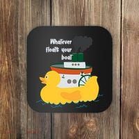 Whatever Floats Your Boat Funny Floaty Duck Coaster thumb 0