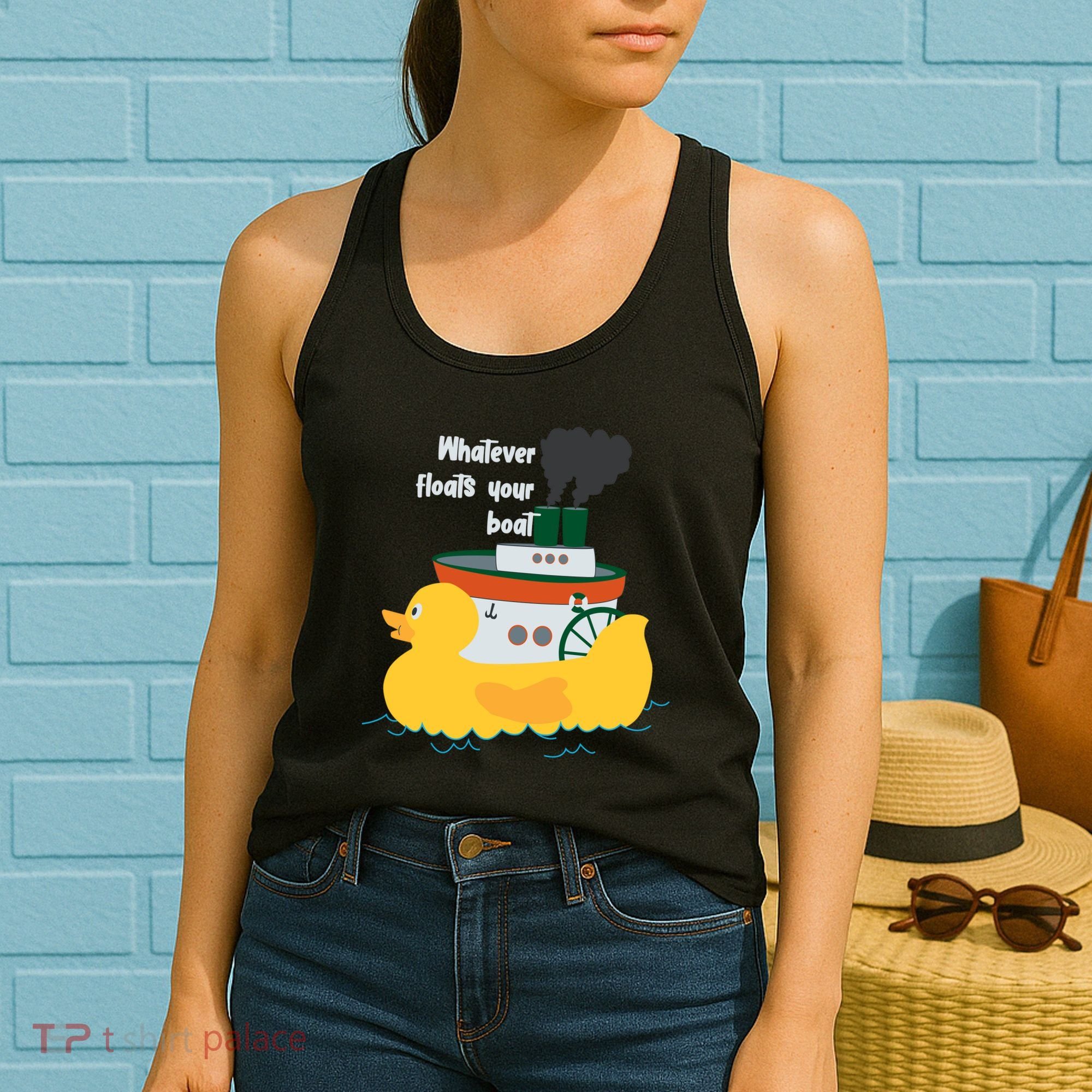 Whatever Floats Your Boat Funny Floaty Duck Women's Tank Top