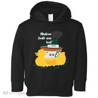 Whatever Floats Your Boat Funny Floaty Duck Toddler Hoodie thumb 0