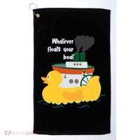 Whatever Floats Your Boat Funny Floaty Duck Golf Towel thumb 0