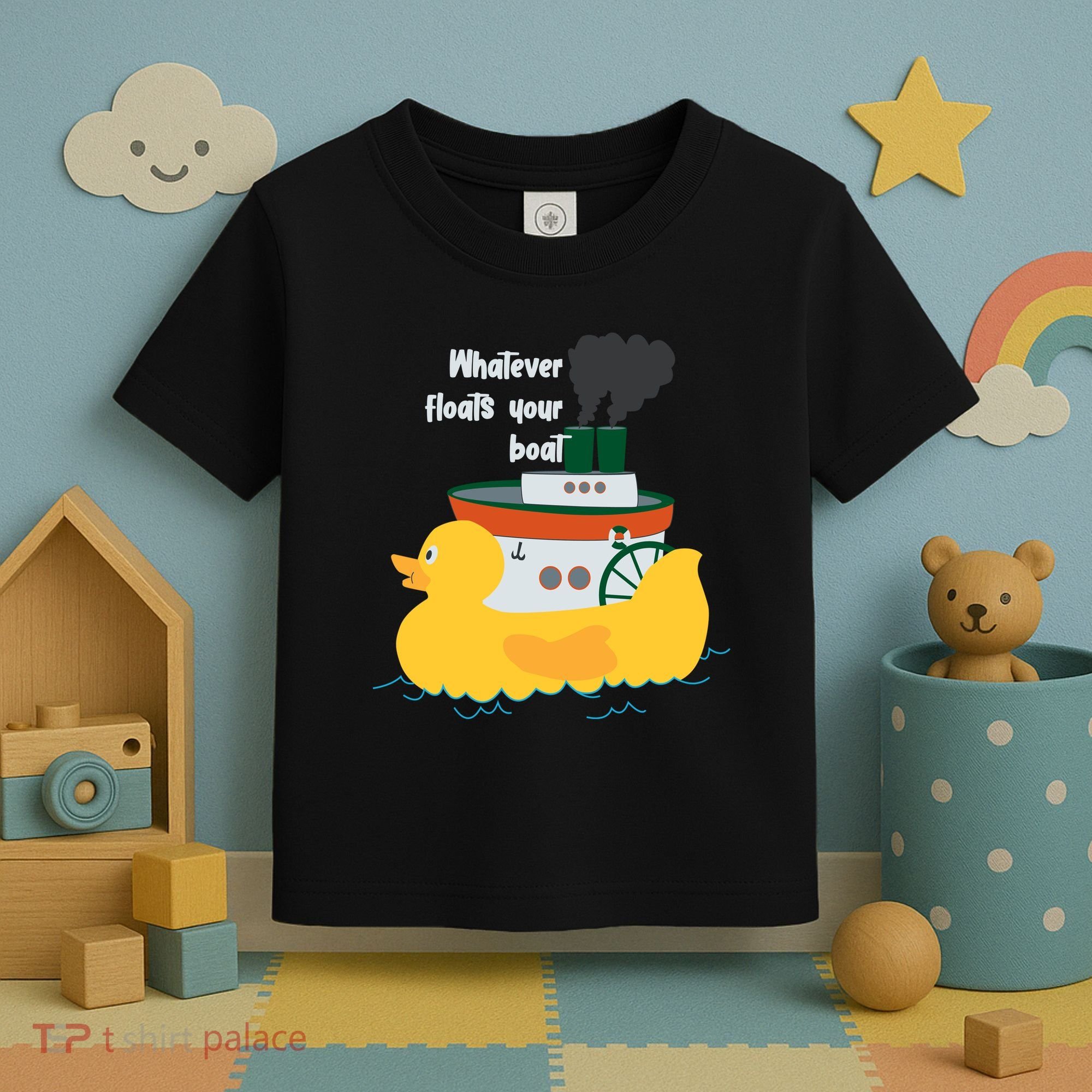 Whatever Floats Your Boat Funny Floaty Duck Toddler T-Shirt