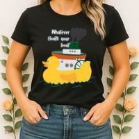 Whatever Floats Your Boat Funny Floaty Duck Women's T-Shirt thumb 2