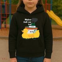 Whatever Floats Your Boat Funny Floaty Duck Kids Hoodie thumb 3