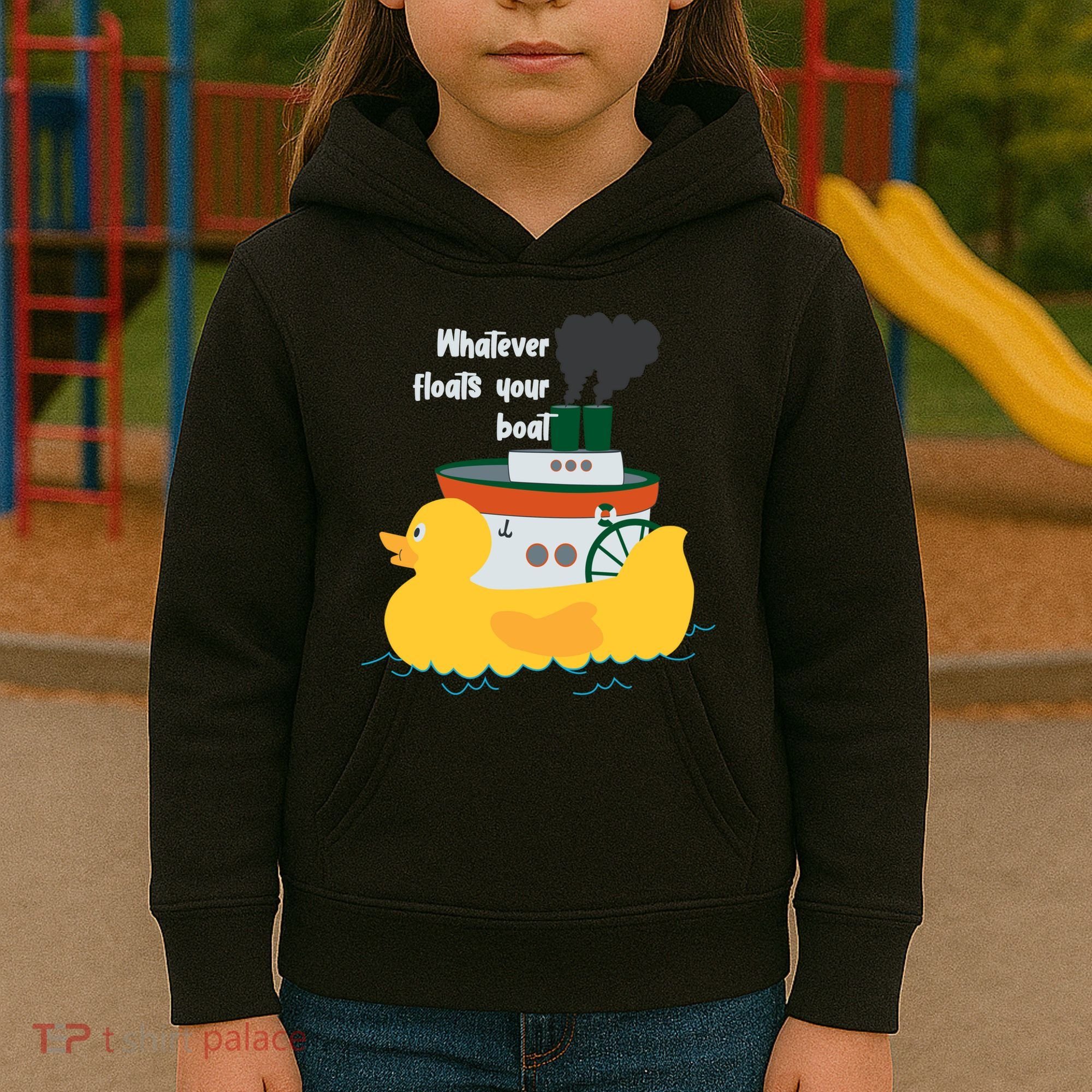 Whatever Floats Your Boat Funny Floaty Duck Kids Hoodie