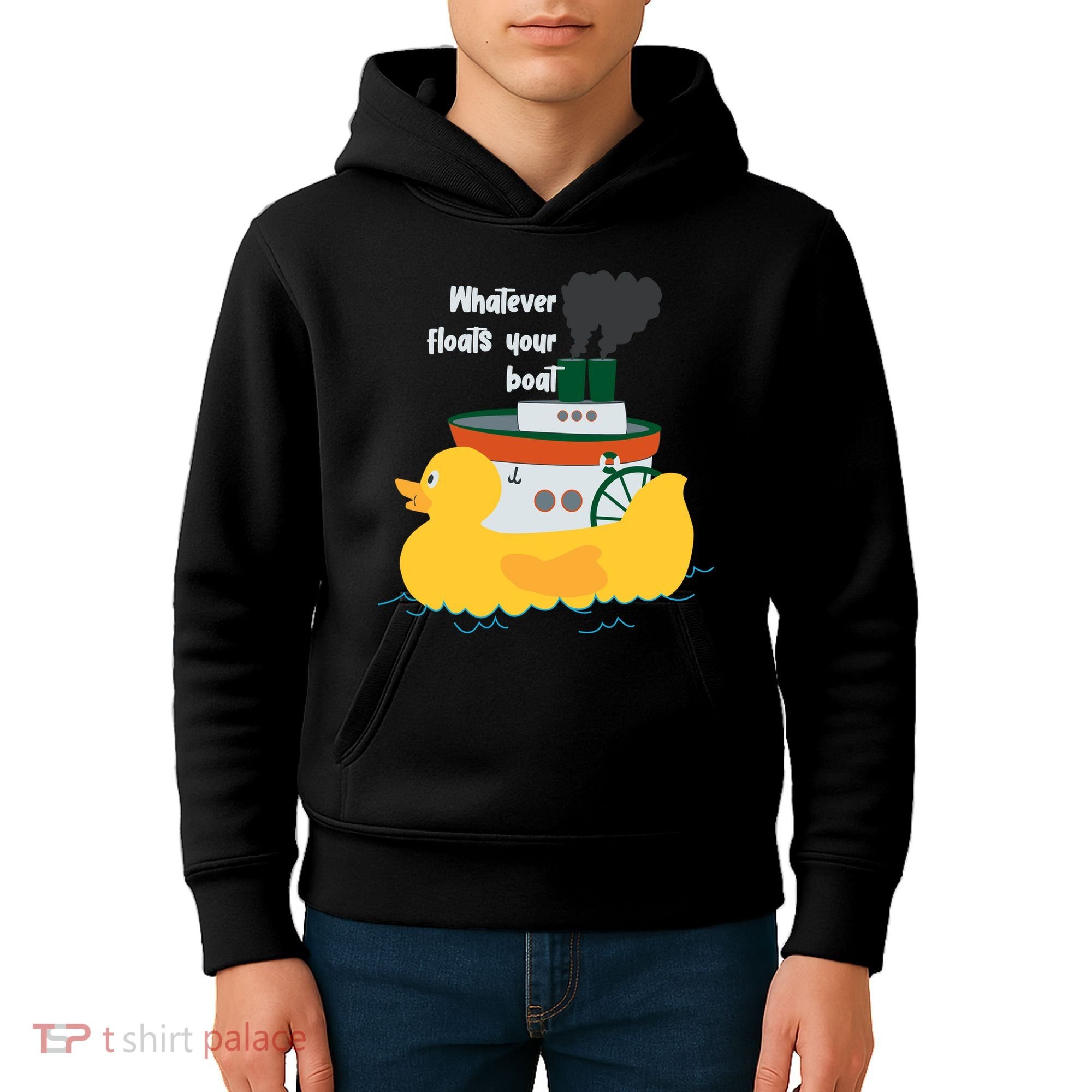 Whatever Floats Your Boat Funny Floaty Duck Kids Hoodie