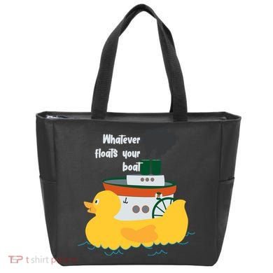 Whatever Floats Your Boat Funny Floaty Duck Tote Bag
