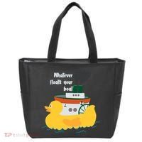 Whatever Floats Your Boat Funny Floaty Duck Tote Bag thumb 0