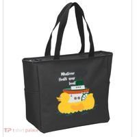 Whatever Floats Your Boat Funny Floaty Duck Tote Bag thumb 2