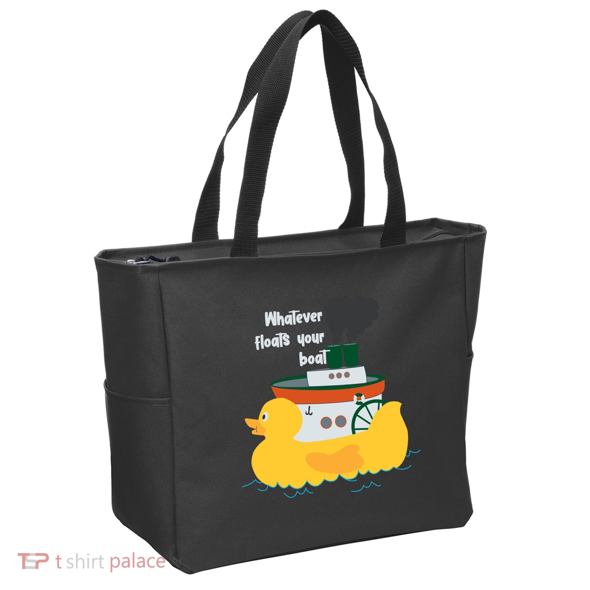 Whatever Floats Your Boat Funny Floaty Duck Tote Bag