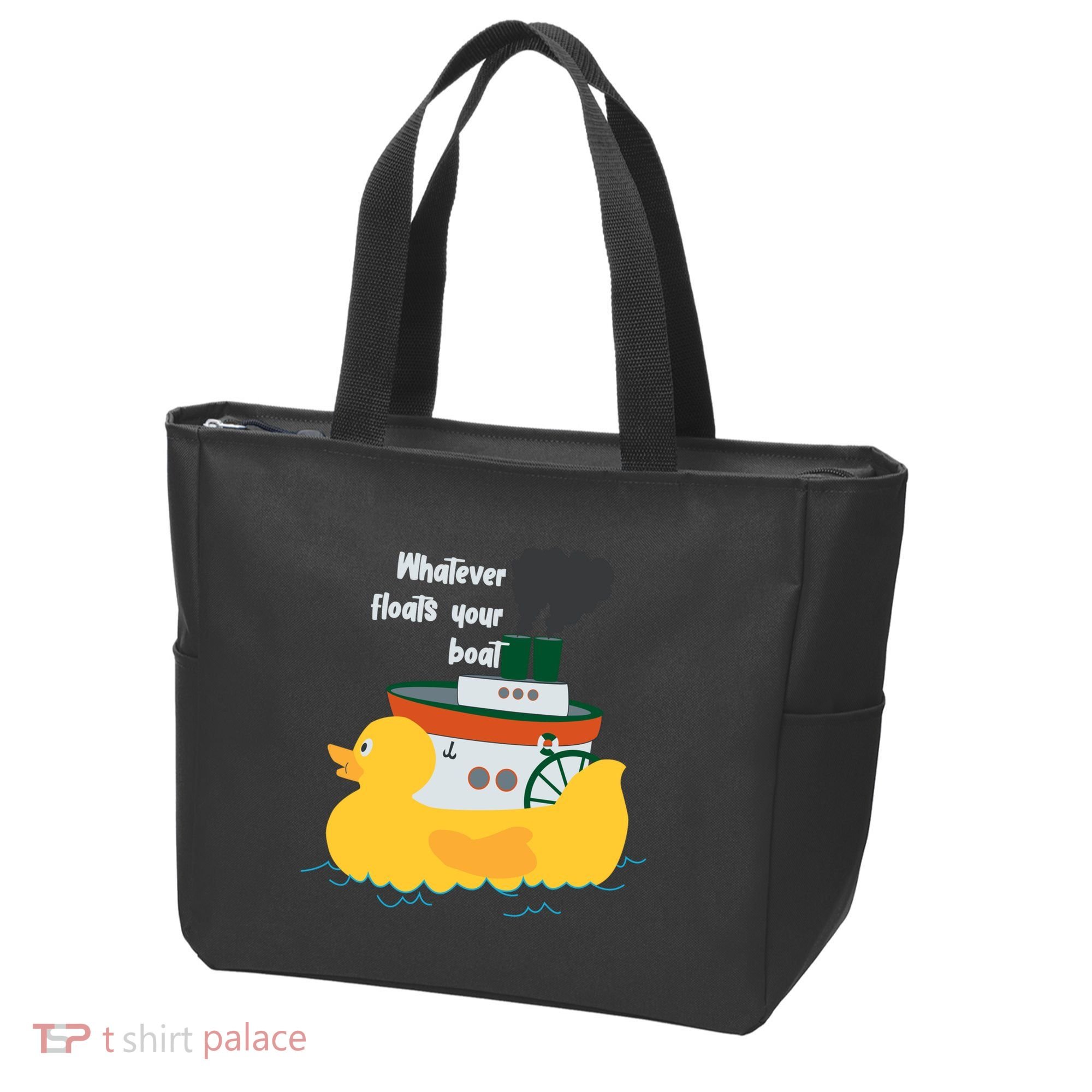 Whatever Floats Your Boat Funny Floaty Duck Tote Bag
