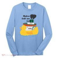 Whatever Floats Your Boat Funny Floaty Duck Long Sleeve Shirt thumb 0