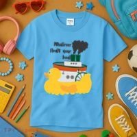 Whatever Floats Your Boat Funny Floaty Duck Kids T-Shirt thumb 3