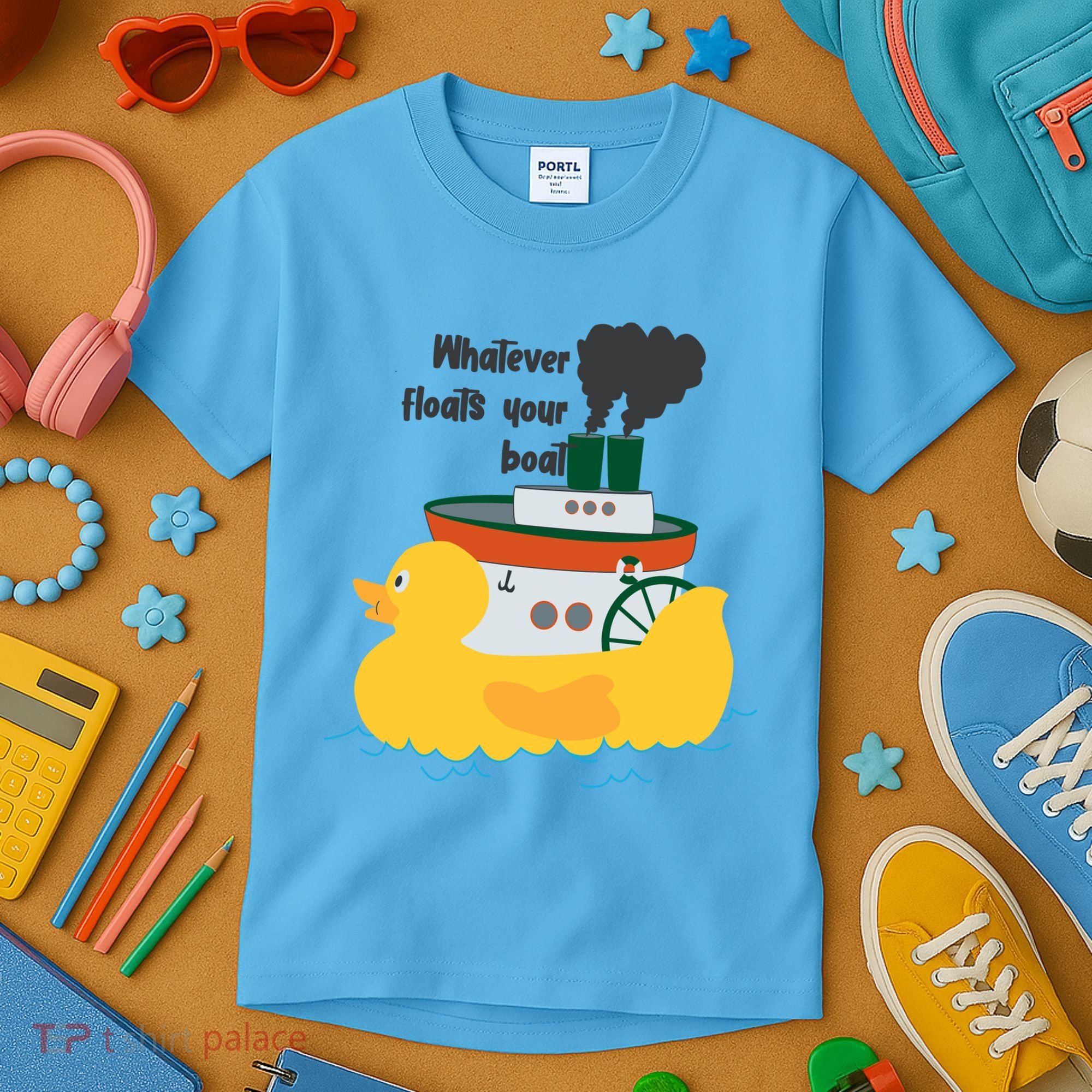Whatever Floats Your Boat Funny Floaty Duck Kids T-Shirt