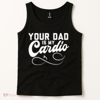 Womens Funny Your Dad Is My Cardio Tank Top thumb 2