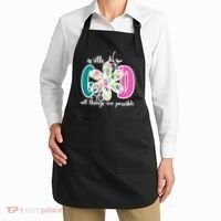 With God All Things Are Possible Floral Faith Apron thumb 2
