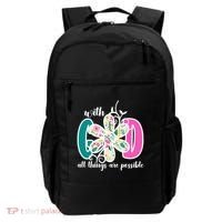 With God All Things Are Possible Floral Faith Backpack thumb 0