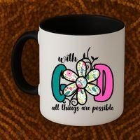 With God All Things Are Possible Floral Faith Coffee Mug thumb 2