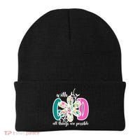 With God All Things Are Possible Floral Faith Beanie thumb 0