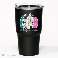 With God All Things Are Possible Floral Faith Tumbler thumb 0
