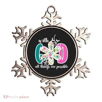 With God All Things Are Possible Floral Faith Ornament