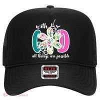 With God All Things Are Possible Floral Faith Hat thumb 0