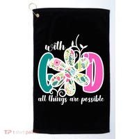 With God All Things Are Possible Floral Faith Golf Towel thumb 0